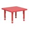 Flash Furniture 24'' Square Red Plastic Height Adjustable Activity Table